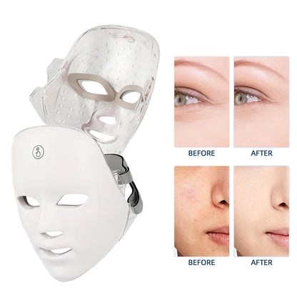 Vita Glow 7-Color LED Facial & Neck Mask – Advanced Skin Tightening, Lifting & Anti-Aging Therapy