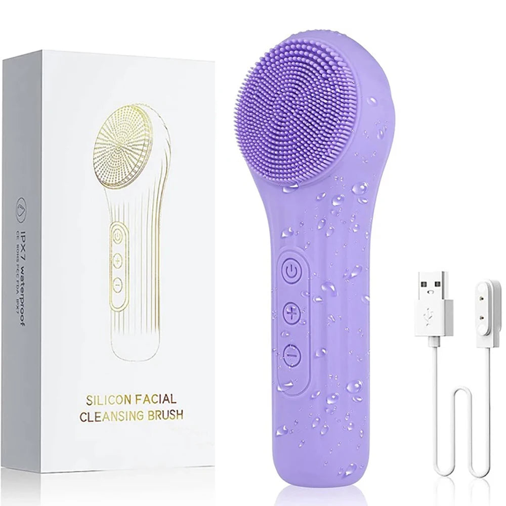 AquaGlow Sonic Cleansing Brush – Limpeza profunda e esfoliação à prova d’água