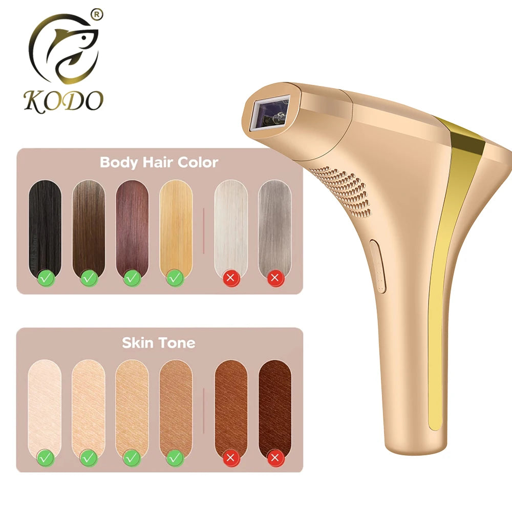 KODO IceGlow 4 em 1 IPL Laser – Remoção de pelos permanente e indolor 