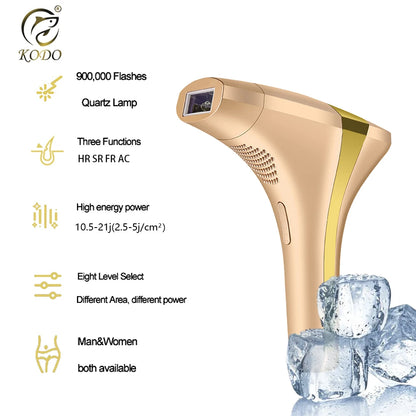 KODO IceGlow 4 em 1 IPL Laser – Remoção de pelos permanente e indolor 