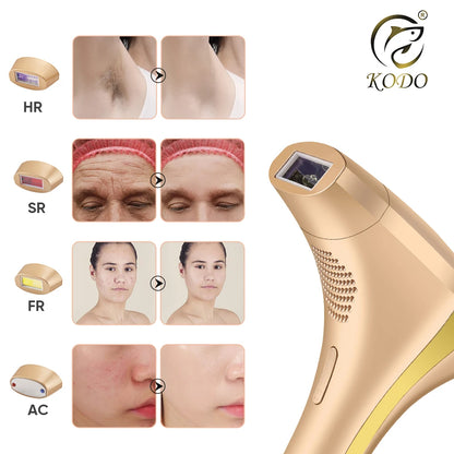 KODO IceGlow 4 em 1 IPL Laser – Remoção de pelos permanente e indolor 