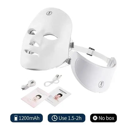 Máscara facial y de cuello con LED de 7 colores Vita Glow: terapia avanzada para reafirmar, tensar y rejuvenecer la piel