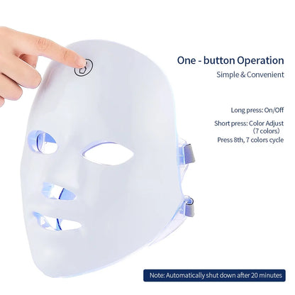 Vita Glow 7-Color LED Facial & Neck Mask – Advanced Skin Tightening, Lifting & Anti-Aging Therapy